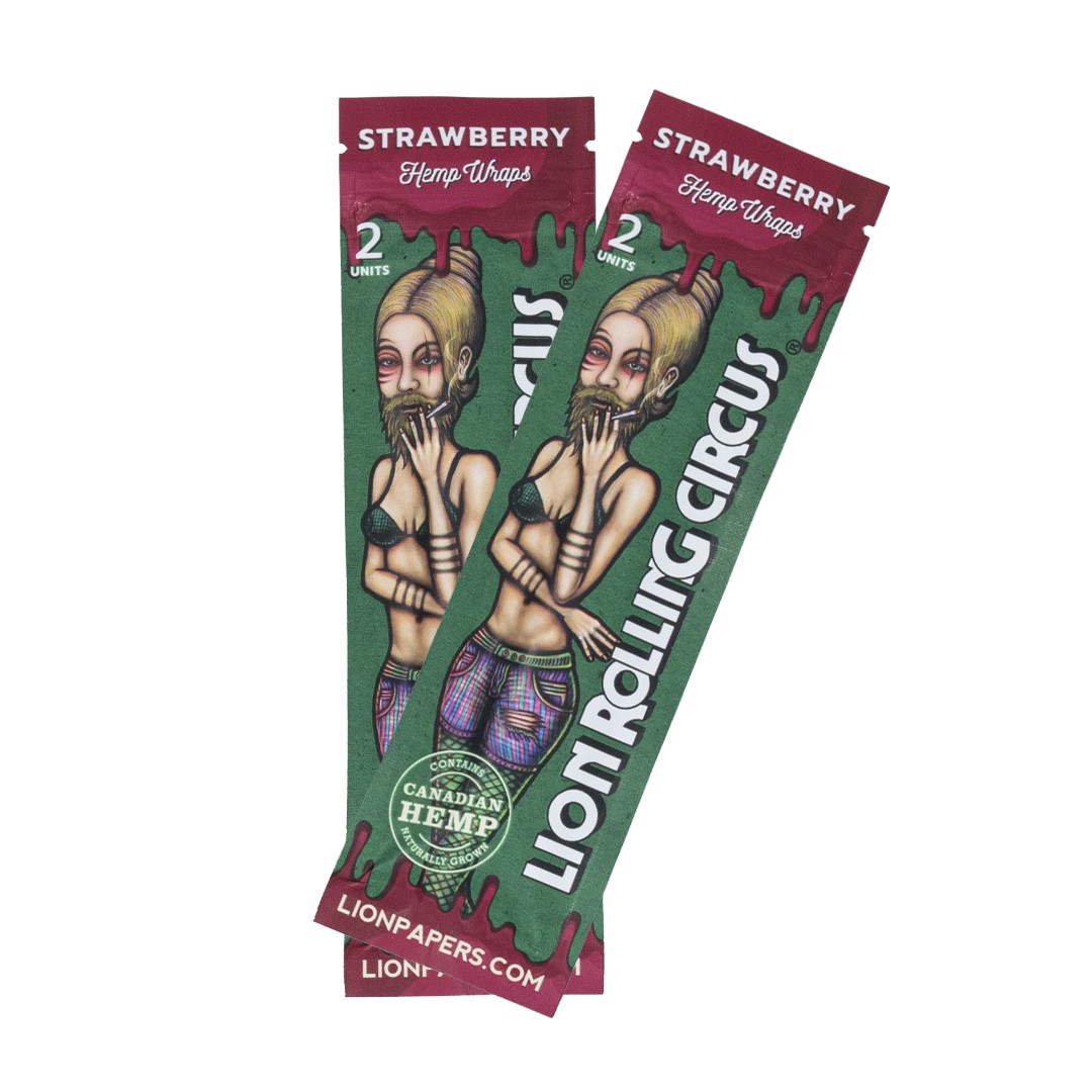 Blunt Hemp Wraps STRAWBERRY Lion Rolling Circus